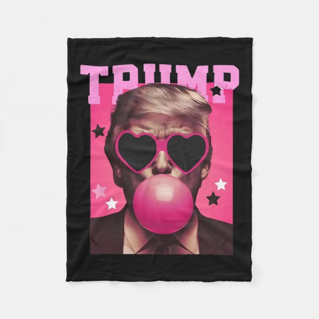 Bubblegum Trump blasen Blase Gum Weihnachts Pink Fleecedecke (Vorderseite)