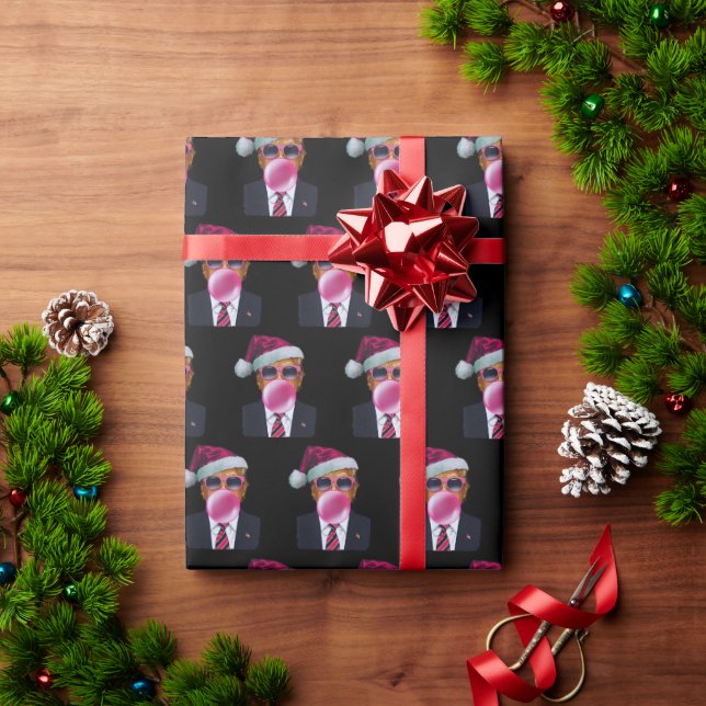 Bubblegum Trump blasen Blase Gum Weihnachts Pink Geschenkpapier (Feiertagsgeschenk)