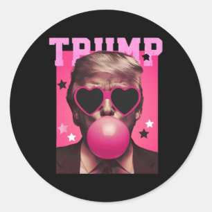 Bubblegum Trump blasen Blase Gum Weihnachts Pink Runder Aufkleber