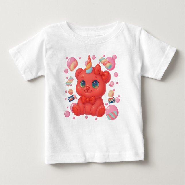 Bubblegum Unicorn Baby T-shirt (Vorderseite)