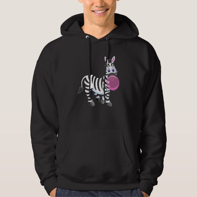 Bubblegum Zebra Cute Zoo Animal Hoodie (Vorderseite)
