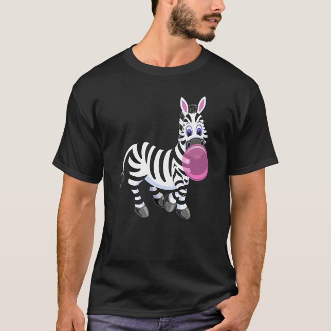 Bubblegum Zebra Cute Zoo Animal T-Shirt (Vorderseite)