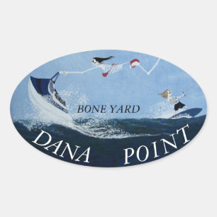 Bubblepazifische Autoaufkleber, Knochengarten DP Ovaler Aufkleber