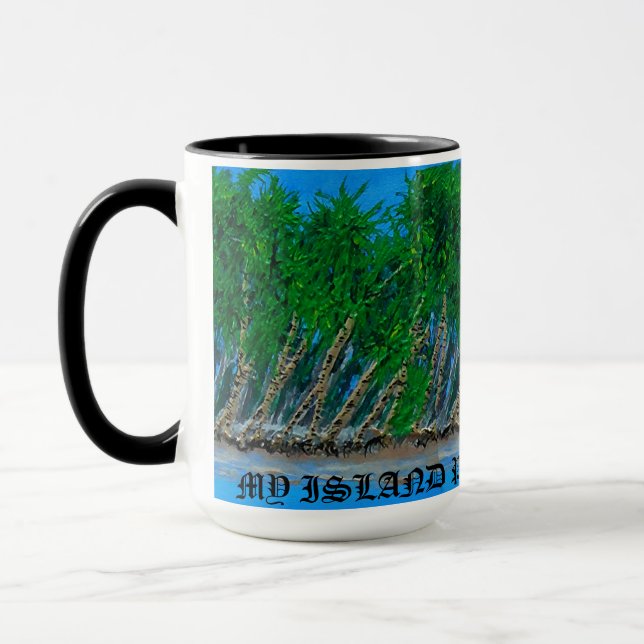 Bubblepazifische Tasse, wartet meine Insel Paradis Tasse (Links)