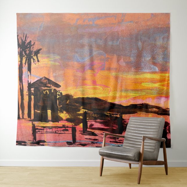 Bubblepazifische Wandteppiche, Dana Wachturm Wandteppich (Beispiel (Horizontal))