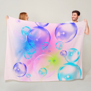 BUBBLES - Abstraktes Bild des Fraktals Kunst - Fleecedecke