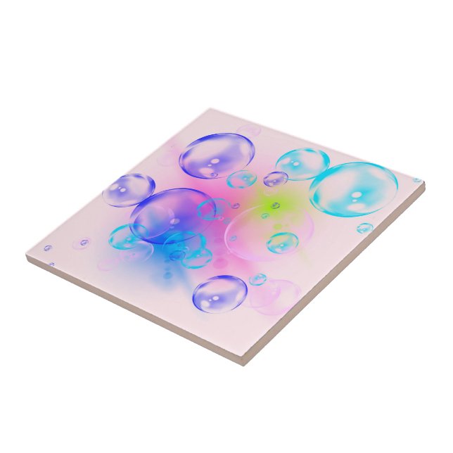 BUBBLES - Abstraktes Bild des Fraktals Kunst - Fliese (Seite)