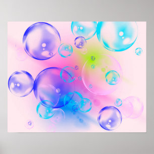 BUBBLES - Abstraktes Bild des Fraktals Kunst - Poster