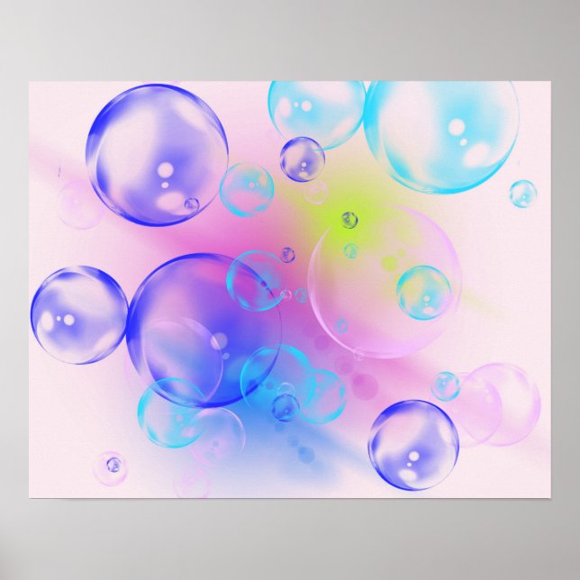 BUBBLES - Abstraktes Bild des Fraktals Kunst - Poster (Vorne)