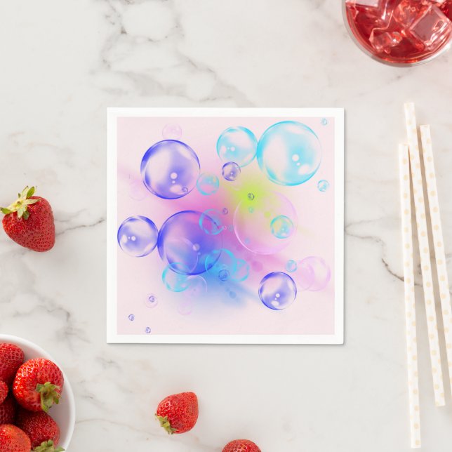 BUBBLES - Abstraktes Bild des Fraktals Kunst - Serviette (Beispiel)