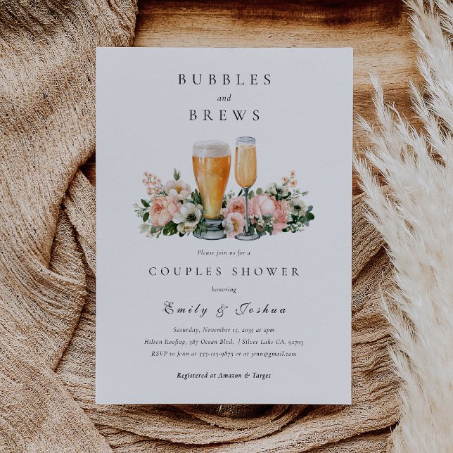 Bubbles and Brews Paarbaby Shower Einladung (Von Creator hochgeladen)