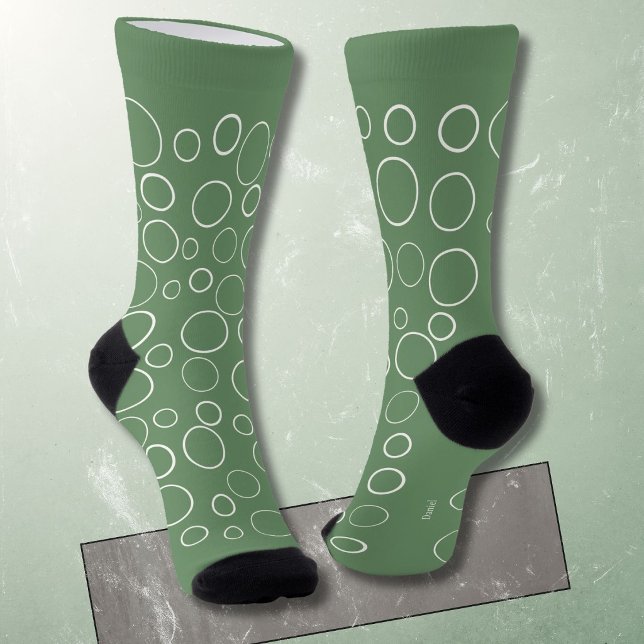 Bubbles and rings, white circles on green socken (Von Creator hochgeladen)