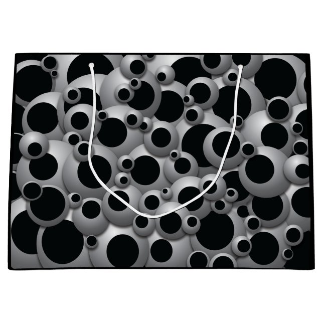 Bubbles Black Large Gift Bag Große Geschenktüte (Vorderseite)