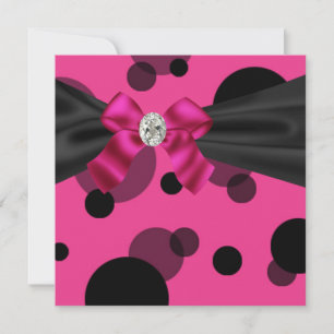 Bubbles Black Tie Party Rosa Schwarze Party Einladung