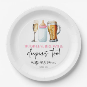 Bubbles Braut und Windeln auch! Babyparty Pappteller