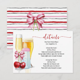 Bubbles & Breaks vor Baby Due Cherry Babydusche Begleitkarte