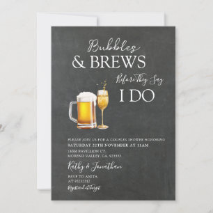 Bubbles & Brews Cocktail Chalkboard Paare Dusche Einladung