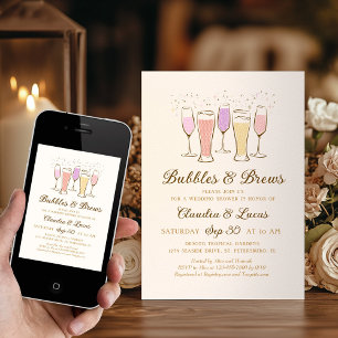 Bubbles & Brews Paare Coed Brautparty Einladung