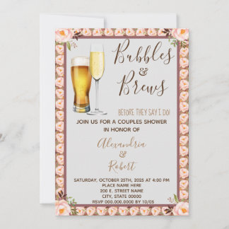 Bubbles & Brews Paare Polterabend Einladung