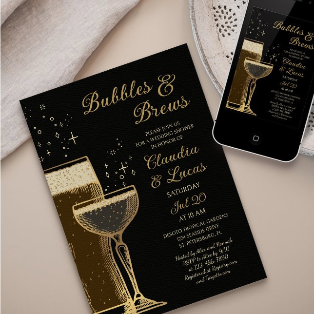 Bubbles Brews Paare Polterabend Einladung (Von Creator hochgeladen)