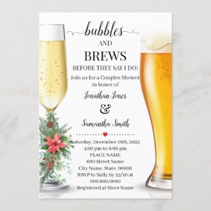 Bubbles & Brews vor Christamas Dusche Einladung