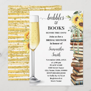 Bubbles & Buch Bevor ich heirate Sunflower-Jungges Einladung