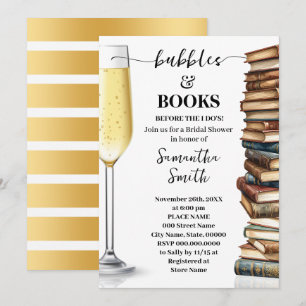 Bubbles & Bücher bevor ich Braut-Party mache Einladung