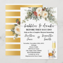 Bubbles & Drinks Brautparty Winterflorales Design