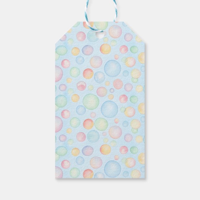 Bubbles & Fins Kindergeburtstag Geschenkanhänger (Rückseite)