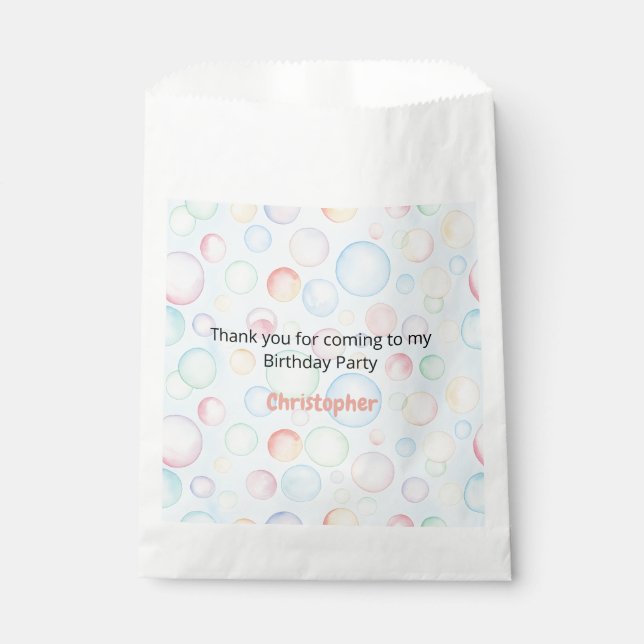 Bubbles & Fins Kindergeburtstag Geschenktütchen (Vorderseite)