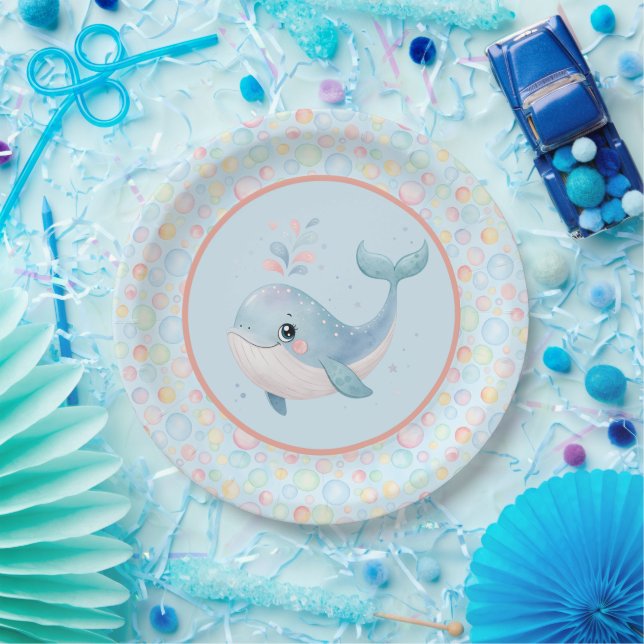 Bubbles & Fins Kindergeburtstagsblasen Pappteller (Party)