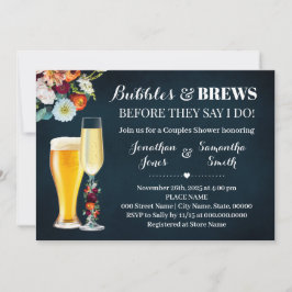 Bubbles für die Marine und Polterabend für Brauen Einladung