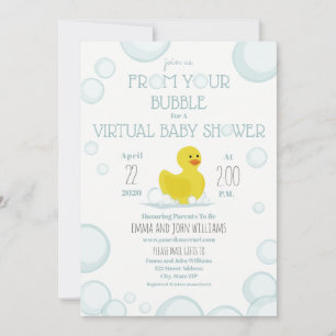 Bubbles für soziale Distanzen Virtual Baby Shower Einladung