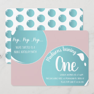 Bubbles Pop Pop Pop Geburtstags-Spaß Rosa Einladung