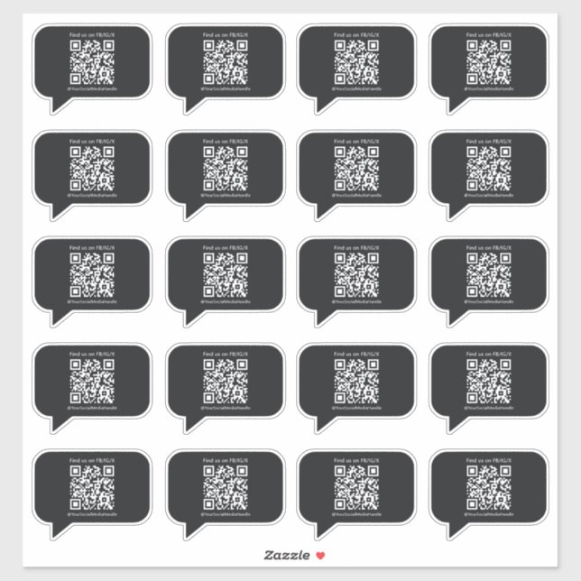 Bubbles QR ShopStickers für die Minimalistische Sc Aufkleber (Blatt)