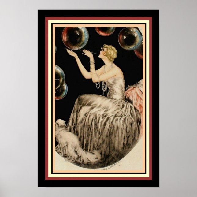 "Bubbles" von Louis Icart 13 x 19 Art Deco Poster (Vorne)