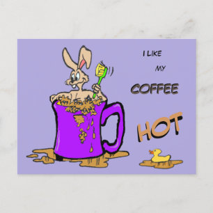 Bubbling Bunny Coffee Lover Cust. Postkarte