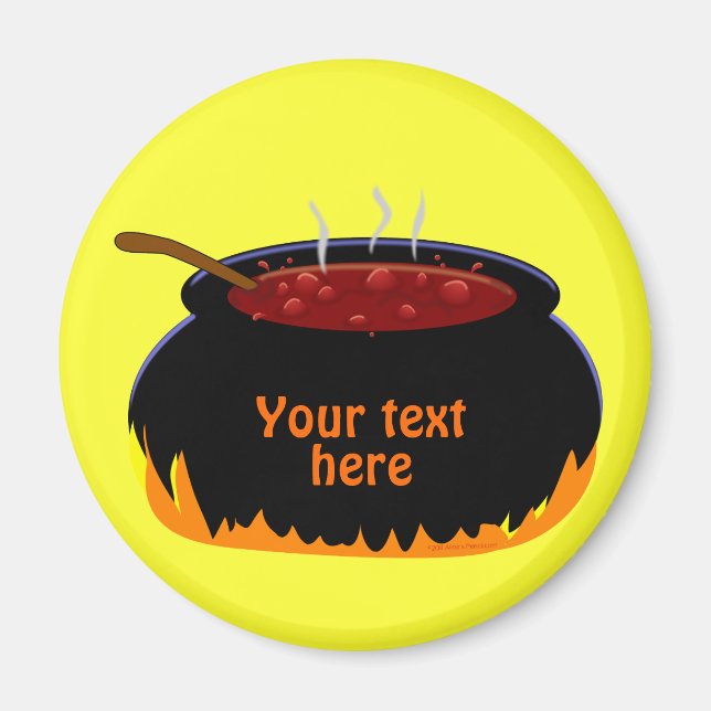 Bubbling Hexe Cauldron Fun Halloween Magnet (Vorne)