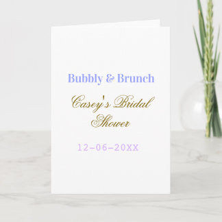Bubbly and brunch bridal shower name date purple g karte