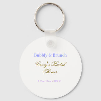Bubbly and brunch bridal shower name date purple g schlüsselanhänger