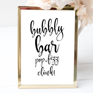 Bubbly Bar  8x10 Hochzeitsschild Poster