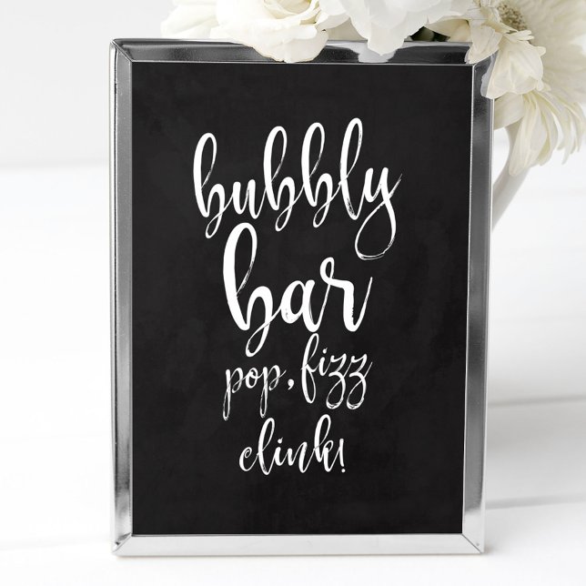 Bubbly Bar Chalkboard 8x10 Wedding Sign Poster (Von Creator hochgeladen)