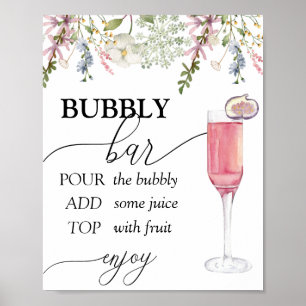 Bubbly Bar   Chic Wildblume Poster