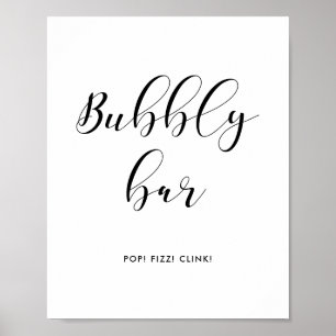 Bubbly-Bar-Hochzeitszeichen Poster
