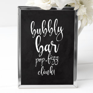 Bubbly Bar Kreidetafel 8x10 Hochzeitsschild Poster