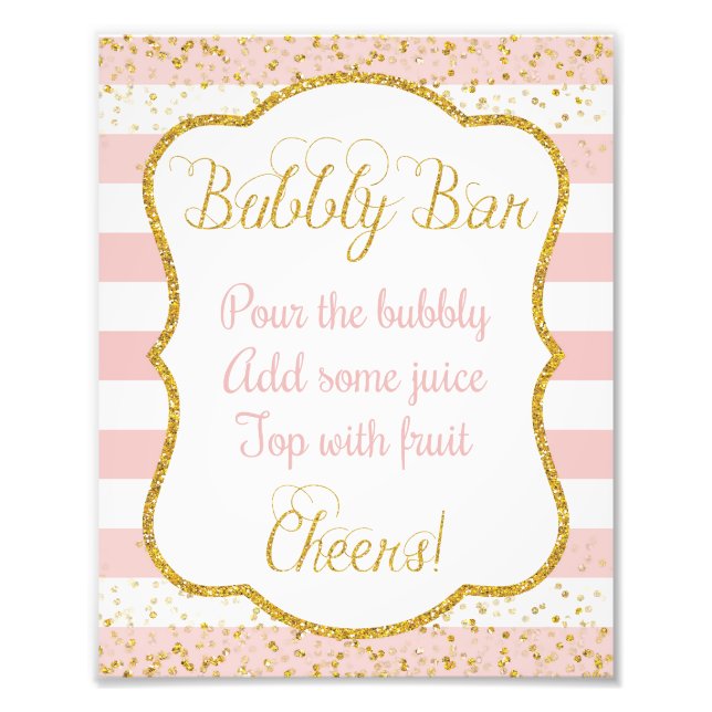Bubbly Bar Sign ・ Brautparty 8 x 10 Print Fotodruck (Vorne)