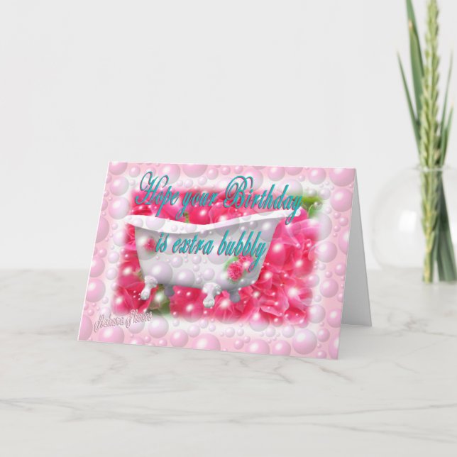 Bubbly Birthday anpassbar Karte (Vorderseite)