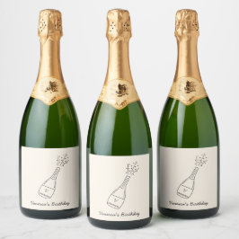 Bubbly Birthday wünscht Champagner Flasche