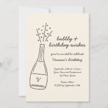 Bubbly Birthday wünscht Champagner Flasche