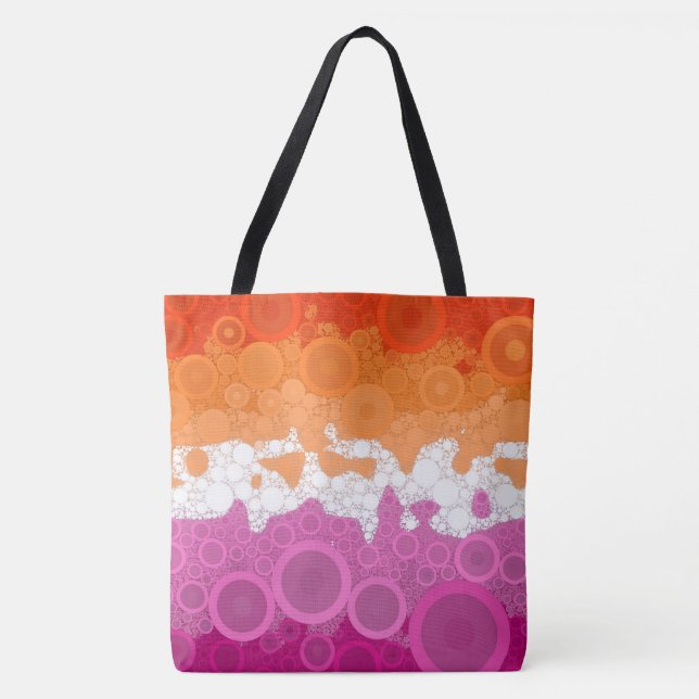 Bubbly Bohemisch Groovy Abstrakt Lesbian Pride Fla (Vorderseite)